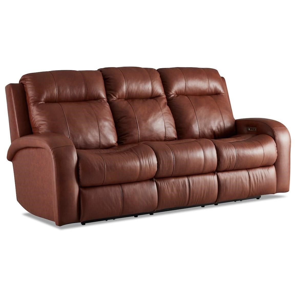 Klaussner Benson Casual Power Reclining Sofa w/ USB Ports Find Your Furniture Reclining Sofas